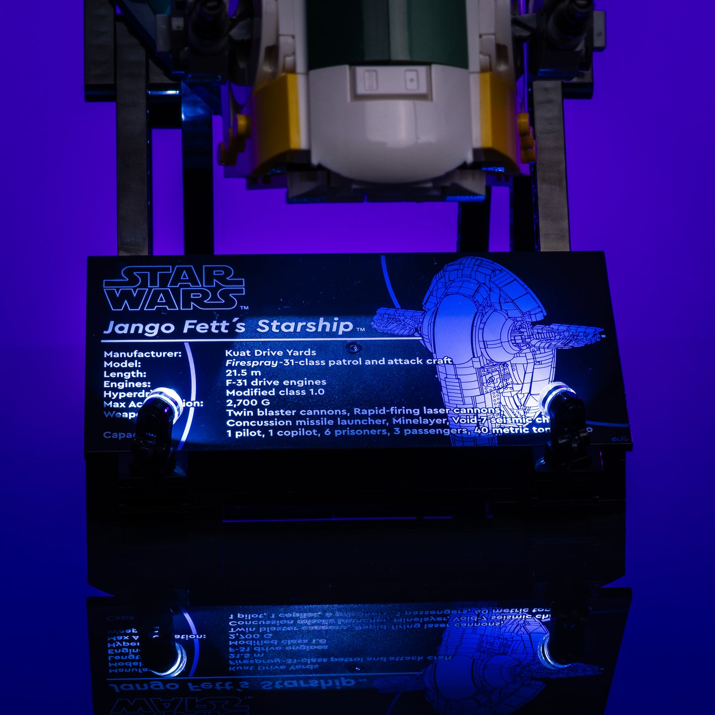 LMB 2.0 Light Kit for LEGO Star Wars UCS Jango Fett's Firespray-Class Starship #75409